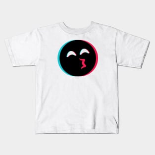 TikTok kissing emoji smiley Black Kids T-Shirt